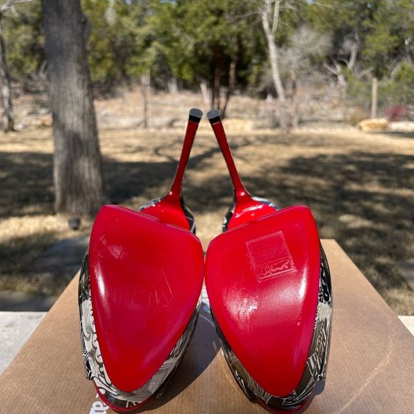 Christian Louboutin Fetish Peep Black White Size 36 - Picture 5 of 8